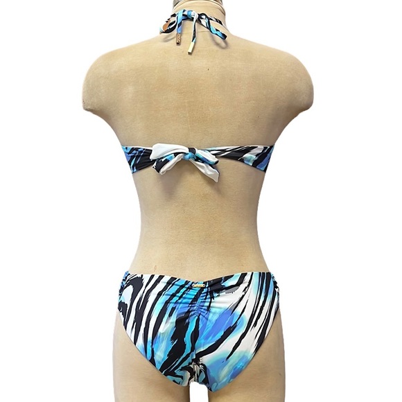 A Che Bikini Swimsuit Blue Peacock Bandeau M Medium New - Picture 2 of 7